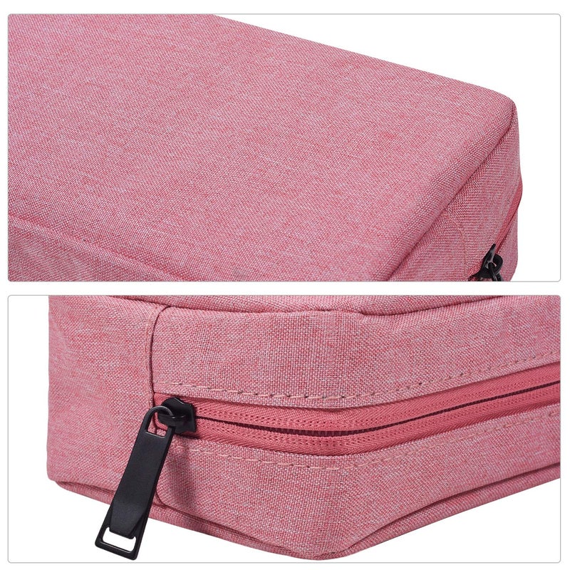 dealcase Electronic Accessories Organizer, Durable Small Electronics Accessories Storage Bag Compatible Laptop Charger Various USB,Cables,Cords and Power Travel Gadget Carry Bag,Pink(Small+Big) - Image 5